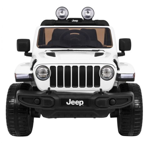 Jeep Na Akumulator Wrangler Rubicon Biały Pilot Radio MP3 LED Koła EVA
