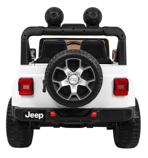 Jeep Na Akumulator Wrangler Rubicon Biały Pilot Radio MP3 LED Koła EVA