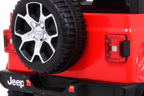 Jeep Na Akumulator Wrangler Rubicon Czerwony Pilot Radio MP3 LED Koła EVA