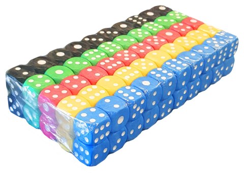 KOSTKA KOLOROWA 1.6mm 5 KOLORÓW 100 SZT KOSTKA KOLOROWA 1.6mm 5 KOLORÓW 100 SZT
