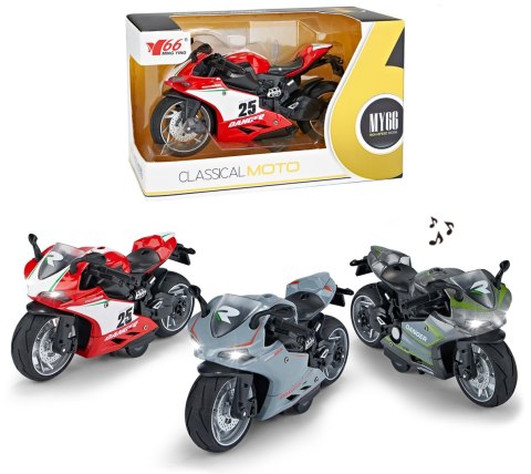 MOTOCYKL METALOWY ŚWIATŁO DŹWIĘK 1szt MOTOCYKL METALOWY ŚWIATŁO DŹWIĘK 1szt