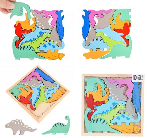 UKŁADANKA DREWNIANA DINOZAURY 12 ELEMENT UKŁADANKA DREWNIANA DINOZAURY 12 ELEMENT