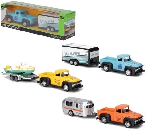 AUTO METALOWE PICK UP Z PRZYCZEPĄ 1szt AUTO METALOWE PICK UP Z PRZYCZEPĄ 1szt