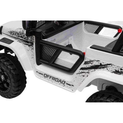 Jeep Na Akumulator Pojazd OFF ROAD 4x4 SPORT Biały Jeep Na Akumulator Pojazd OFF ROAD 4x4 SPORT Biały