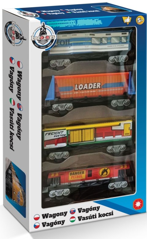 LocoToys STWÓRZ WŁASNĄ KOLEJKĘ I BUDUJ - 4 wagony LocoToys STWÓRZ WŁASNĄ KOLEJKĘ I BUDUJ - 4 wagony