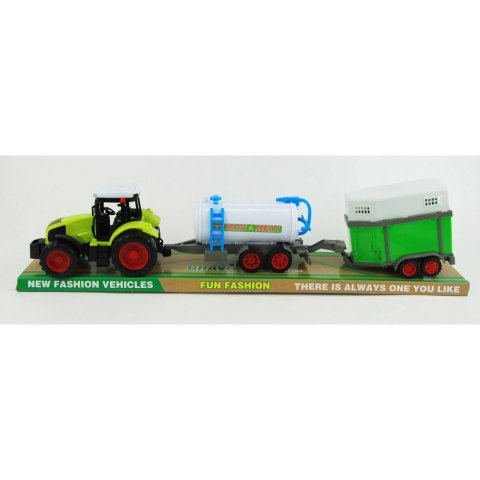 TRAKTOR Z PRZYCZEPAMI POD KLOSZEM 1SZT. TRAKTOR Z PRZYCZEPAMI POD KLOSZEM 1SZT.