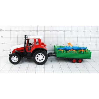 ZABAWKOWY TRAKTOR Z PRZYCZEPĄ POJAZD ROLNICZY FARMA