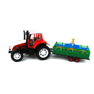 ZABAWKOWY TRAKTOR Z PRZYCZEPĄ POJAZD ROLNICZY FARMA