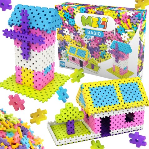 Zestaw Klocków Konstrukcyjnych Basic Pink 600 Elementów Klocki Meli Puzzle Zestaw Klocków Konstrukcyjnych Basic Pink 600 Elementów Klocki Meli Puzzle