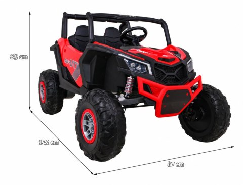 Buggy UTV-MX na akumulator dla dzieci Czerwony + Napęd 4x4 + Pilot