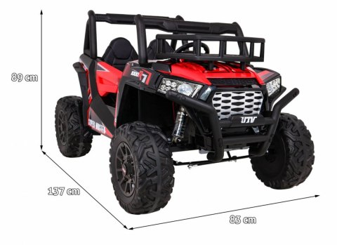 Buggy UTV Terenówka dla dzieci Czerwony + Pilot + Bagażnik + Wolny Start