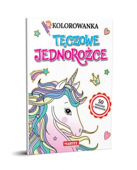 Kolorowanka z naklejkami z brokatem Tęczowe jednorożce Kolorowanka z naklejkami z brokatem Tęczowe jednorożce
