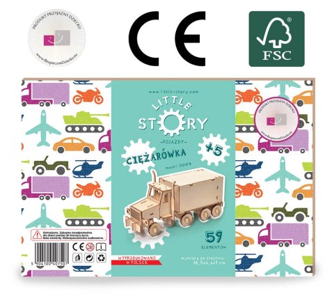 Little Story Drewniane Puzzle Model 3D - Ciężarówka Little Story Drewniane Puzzle Model 3D - Ciężarówka