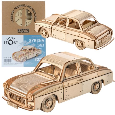 Little Story Drewniane Puzzle Model 3D - FSO Syrena 105 Little Story Drewniane Puzzle Model 3D - FSO Syrena 105