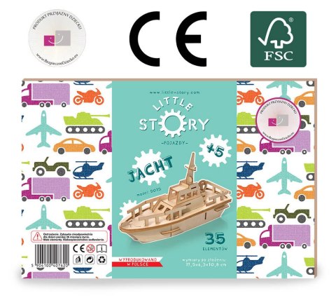 Little Story Drewniane Puzzle Model 3D - Jacht Little Story Drewniane Puzzle Model 3D - Jacht