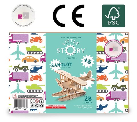 Little Story Drewniane Puzzle Model 3D - Samolot Little Story Drewniane Puzzle Model 3D - Samolot