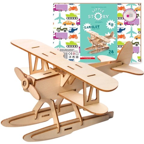 Little Story Drewniane Puzzle Model 3D - Samolot Little Story Drewniane Puzzle Model 3D - Samolot