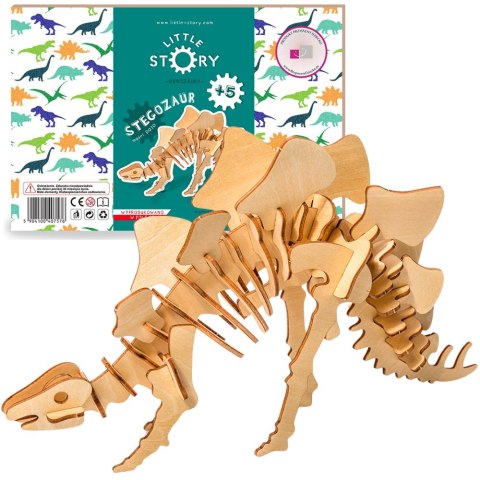 Little Story Drewniane Puzzle Model 3D - Stegozaur Little Story Drewniane Puzzle Model 3D - Stegozaur