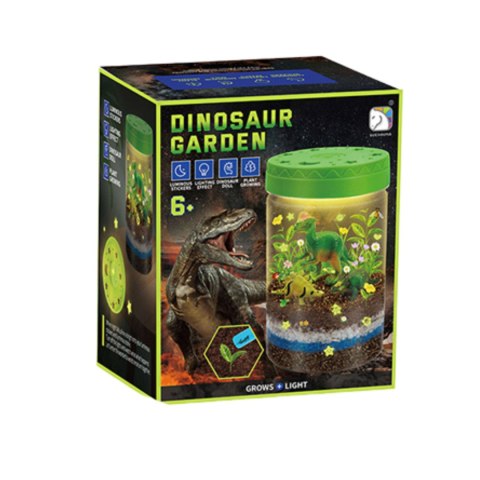 DINOZAUR TERRARIUM PROJEKTOR LAMPKA NOCNA DINOZAURY PIASEK NAKLEJKI ROŚLINY