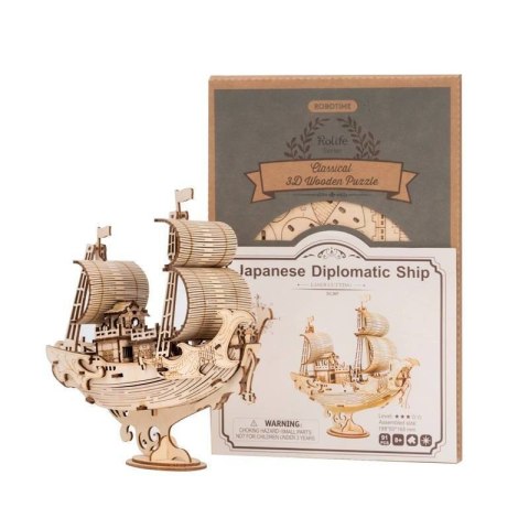 ROBOTIME Drewniane Puzzle 3D - Japoński Statek Dyplomatyczny ROBOTIME Drewniane Puzzle 3D - Japoński Statek Dyplomatyczny