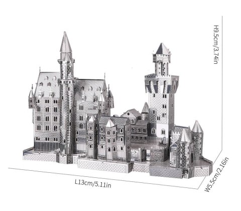 Piececool Puzzle Metalowe Model 3D - Zamek Neuschwanstein Piececool Puzzle Metalowe Model 3D - Zamek Neuschwanstein