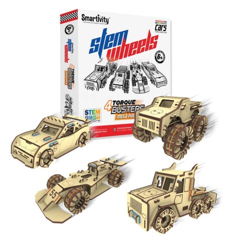 Smartivity Drewniane Mechaniczne Puzzle 3D - Zestaw 4 Samochodów Smartivity Drewniane Mechaniczne Puzzle 3D - Zestaw 4 Samochodów