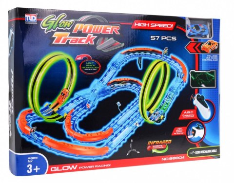 Fluorescencyjny Tor wyścigowy dla dzieci 3+ Autko LED + Pętle 360