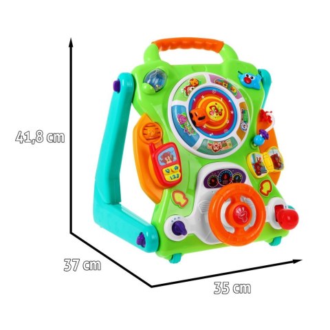 Interaktywny Jeździk 4w1 dla dzieci 9-18m+ Pchaczyk + Stolik + Tablica