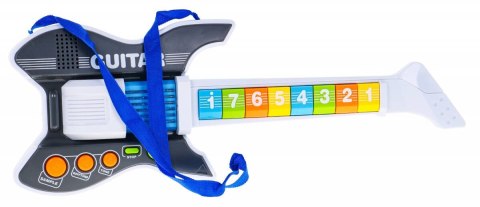 Kolorowa Gitara elektryczna dla dzieci 3+ Instrument muzyczny + Dźwięki Kolorowa Gitara elektryczna dla dzieci 3+ Instrument muzyczny + Dźwięki