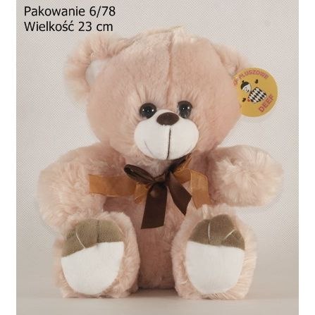 MIŚ BEŻOWY Z BRĄZOWĄ KOKARDKĄ MAŁY MIŚ BEŻOWY Z BRĄZOWĄ KOKARDKĄ MAŁY