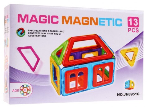 Mini zestaw Klocki magnetyczne dla dzieci 3+ Kolorowe elementy 13 szt. Mini zestaw Klocki magnetyczne dla dzieci 3+ Kolorowe elementy 13 szt.