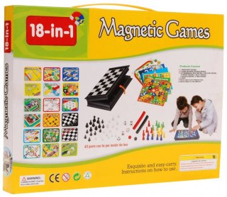 Ogromny zestaw magnetycznych Gier Planszowych 18w1 dla dzieci i dorosłych