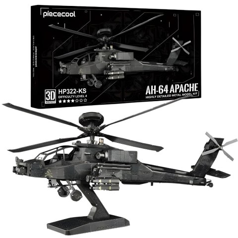 Piececool Puzzle Metalowe Model 3D - Helikopter AH-64 Apache Piececool Puzzle Metalowe Model 3D - Helikopter AH-64 Apache