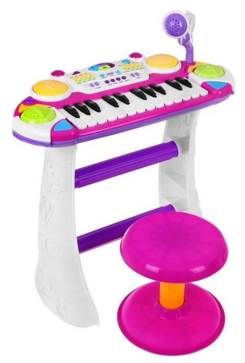 Różowy zestaw muzyczny Keyboard + Werble + Mikrofon dla dzieci Różowy zestaw muzyczny Keyboard + Werble + Mikrofon dla dzieci