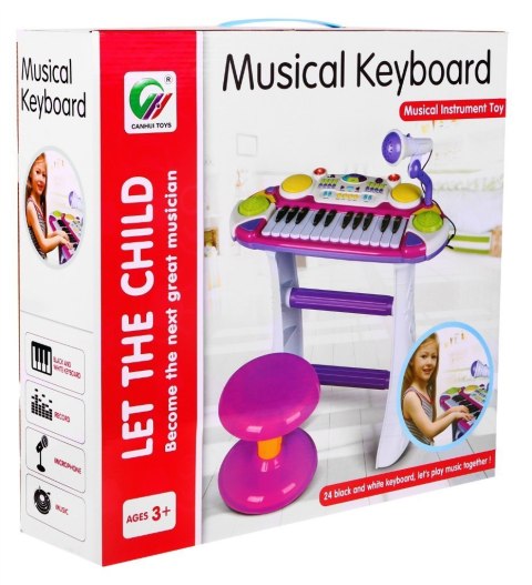 Różowy zestaw muzyczny Keyboard + Werble + Mikrofon dla dzieci Różowy zestaw muzyczny Keyboard + Werble + Mikrofon dla dzieci