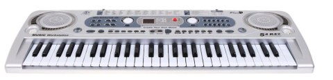 Srebrny Keyboard dla dzieci 5+ Mikrofon + Nagrywanie USB - model nr 824 Srebrny Keyboard dla dzieci 5+ Mikrofon + Nagrywanie USB - model nr 824