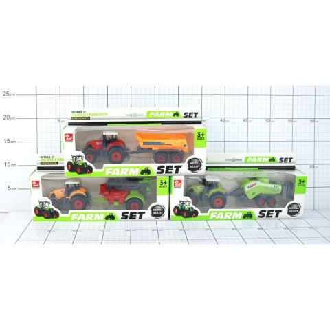 TRAKTOR METALOWY Z PRZYCZEPĄ W PUDEŁKU 1SZT. TRAKTOR METALOWY Z PRZYCZEPĄ W PUDEŁKU 1SZT.