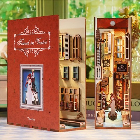 Tonecheer Składany Drewniany Model 3D LED - Book Nook Podróż po Wenecji Tonecheer Składany Drewniany Model 3D LED - Book Nook Podróż po Wenecji