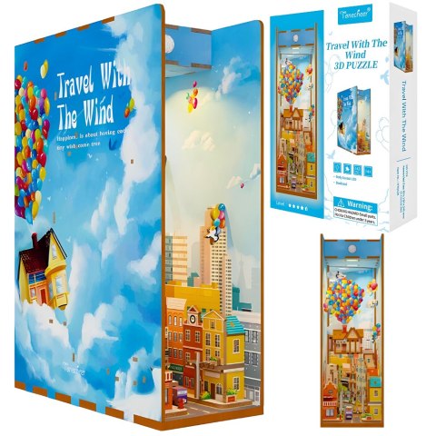 Tonecheer Składany Drewniany Model 3D LED - Book Nook Podróż z Wiatrem Tonecheer Składany Drewniany Model 3D LED - Book Nook Podróż z Wiatrem