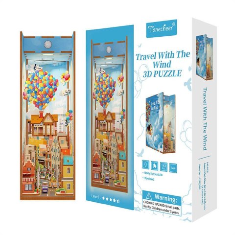 Tonecheer Składany Drewniany Model 3D LED - Book Nook Podróż z Wiatrem Tonecheer Składany Drewniany Model 3D LED - Book Nook Podróż z Wiatrem