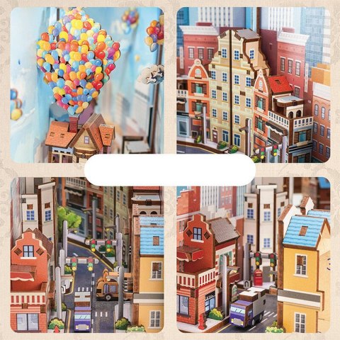 Tonecheer Składany Drewniany Model 3D LED - Book Nook Podróż z Wiatrem Tonecheer Składany Drewniany Model 3D LED - Book Nook Podróż z Wiatrem