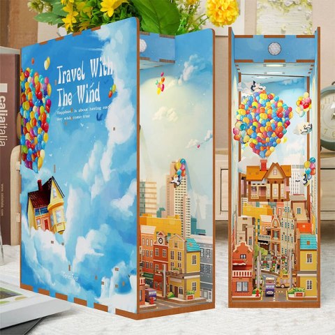 Tonecheer Składany Drewniany Model 3D LED - Book Nook Podróż z Wiatrem Tonecheer Składany Drewniany Model 3D LED - Book Nook Podróż z Wiatrem