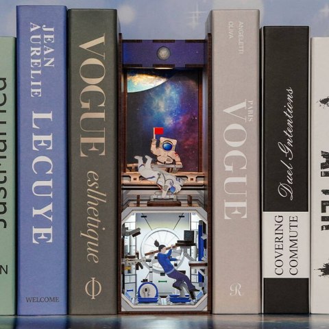 Tonecheer Składany Drewniany Model 3D LED - Book Nook Stacja Kosmiczna Tonecheer Składany Drewniany Model 3D LED - Book Nook Stacja Kosmiczna