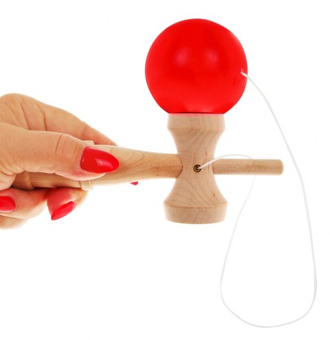 Zręcznościowa gra Kendama Drewniana zabawka Czerwona kulka