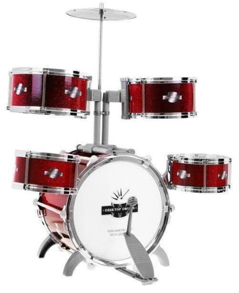 5-bębnowa Perkusja dla dzieci 5+ Instrument muzyczny Stołek + Talerz 5-bębnowa Perkusja dla dzieci 5+ Instrument muzyczny Stołek + Talerz