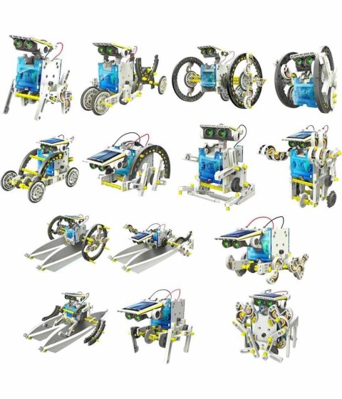 Pojazdy, roboty Solarne 14w1. Konstruktor robotów.