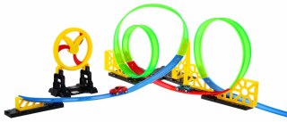 Tor wyścigowy dla dzieci 3+ Ruchoma obręcz + 2 Autka LED + 3 Pętle
