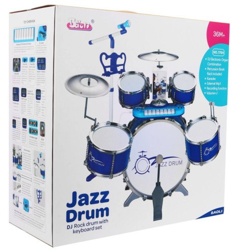 Zestaw muzyczny Perkusja + Keyboard + Mikrofon dla dzieci 3+ Zestaw muzyczny Perkusja + Keyboard + Mikrofon dla dzieci 3+