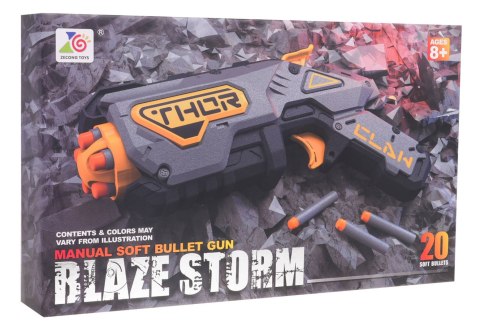Manulany Pistolet Blaze Storm 20 Bezpiecznych Pocisków Mechanizm Sprężynowy