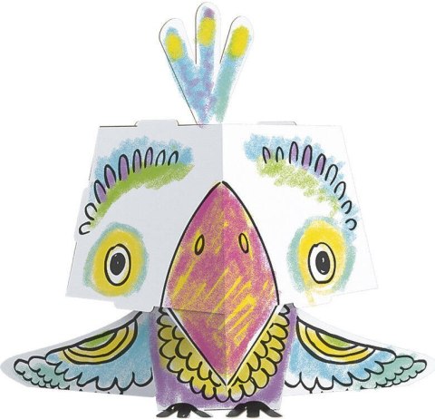 Kolorowanka CubeHead 3D, "Papuga", Normal, Monumi Kolorowanka CubeHead 3D, "Papuga", Normal, Monumi